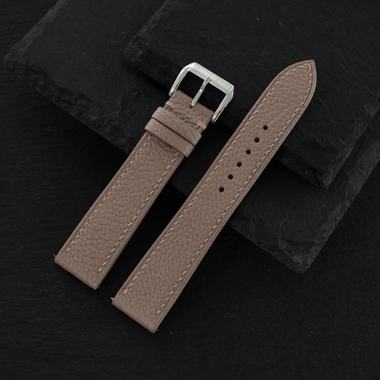taupe togo calfskin watch strap — view 2