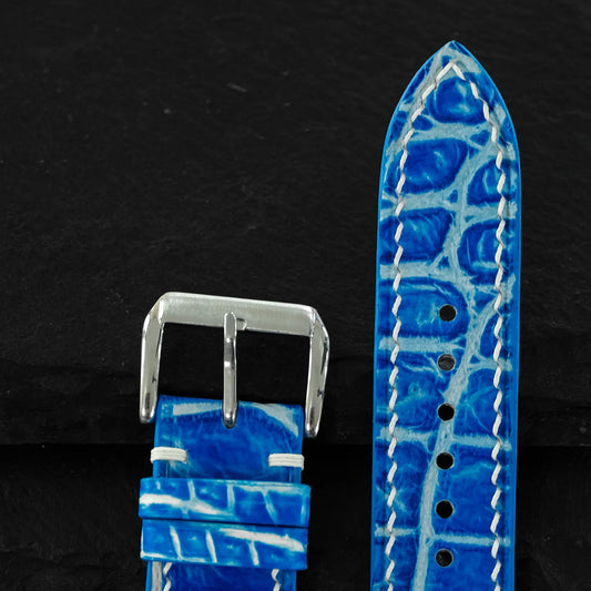 Blue Patina Alligator Watch Strap