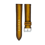 Yellow Black Patina Leather Watch Strap