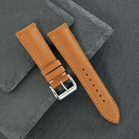 Padded Camel Epsom Calfskin Leather Watch Strap — photo 5