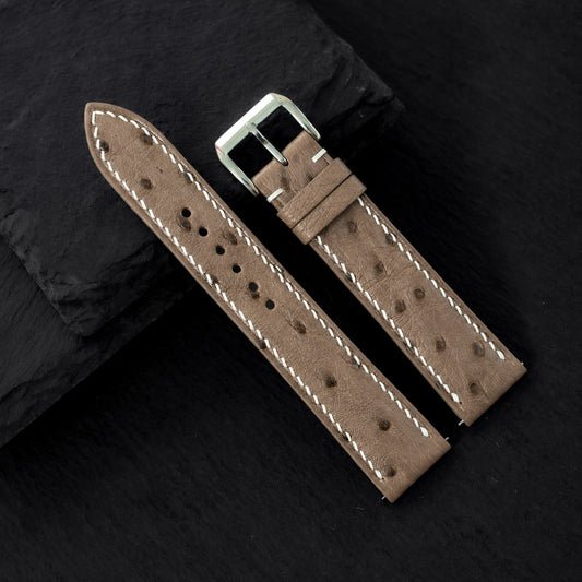 Camel Tan Quill Ostrich Leather Watch Strap
