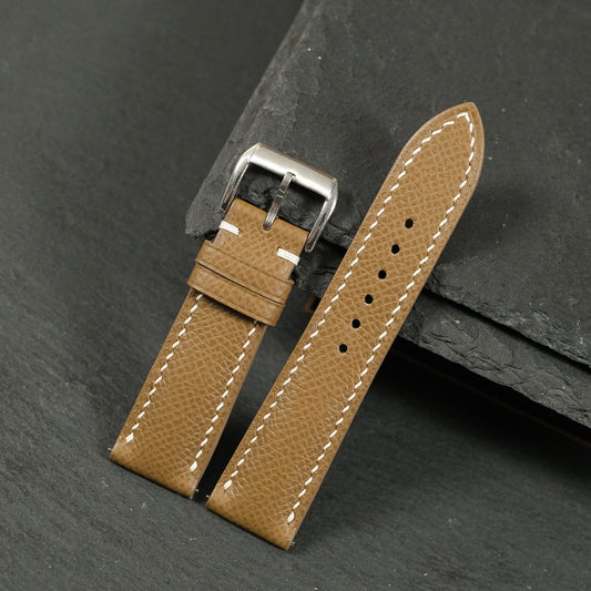 Padded Taupe Epsom Calfskin Leather Watch Strap — photo 19