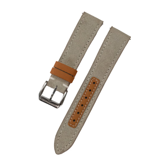 Stone Grey Canvas Watch Strap