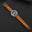 Padded Cognac Patina Leather Watch Strap – Beige Stitch