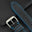 Flat Black Epsom Calfskin Leather Rally Watch Strap – Blue Racing Holes & Stitch