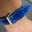Flat Electric Blue Patina Alligator Leather Watch Strap