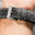 Padded Black Epsom Leather Rally Watch Strap - Cream Racing Holes & Stitch
