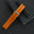 Padded Orange Epsom Calfskin Leather Watch Strap - Cream Stitch