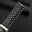 Padded Black Epsom Leather Rally Watch Strap - Cream Racing Holes & Stitch