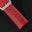 Padded Red Epsom Leather Rally Watch Strap - Turquoise Racing Holes, Stitch & Keeper