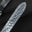Flat Blue Grey Ostrich Leg Leather Watch Strap - White Stitch, Black Edge