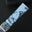 Flat Light Blue Black Floral Ostrich Sparse Quill Leather Watch Strap - White Stitch