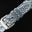 Flat Blue Grey Ostrich Leg Leather Watch Strap - White Stitch, Black Edge