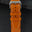 Padded Orange Epsom Calfskin Leather Watch Strap - Cream Stitch