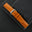 Padded Orange Epsom Calfskin Leather Watch Strap - Cream Stitch