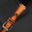 Flat Burnt Orange Patina Leather Watch Strap – White Stitch