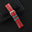 Padded Red Epsom Leather Rally Watch Strap - Turquoise Racing Holes, Stitch & Keeper