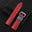 Padded Red Epsom Leather Rally Watch Strap - Turquoise Racing Holes, Stitch & Keeper