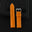 Padded Orange Epsom Calfskin Leather Watch Strap - Cream Stitch