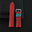 Padded Red Epsom Leather Rally Watch Strap - Turquoise Racing Holes, Stitch & Keeper