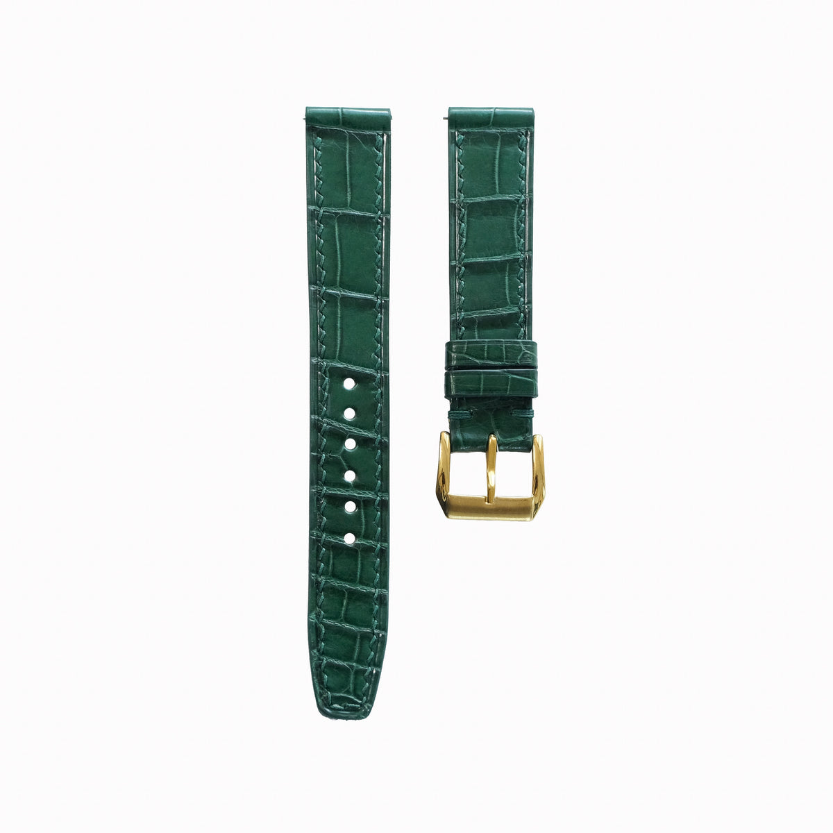 Flat Emerald Green Alligator Leather Watch Strap – Pilot Tip