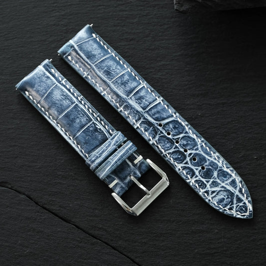 Grey Patina Alligator Watch Strap