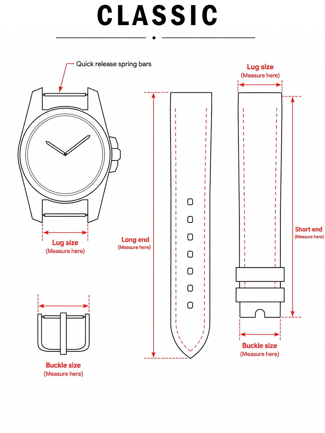 Custom Leather Watch Strap - Choose Colour, Stitch & Size