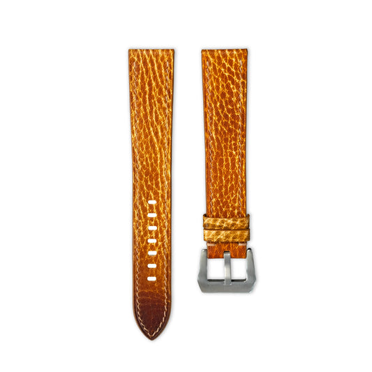 Flat Burnt Orange Italian Bull Patina Watch Strap