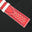Flat Red Epsom Leather Rally Watch Strap - White Racing Holes, Blue Stitch
