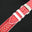 Flat Red Epsom Leather Rally Watch Strap - White Racing Holes, Blue Stitch
