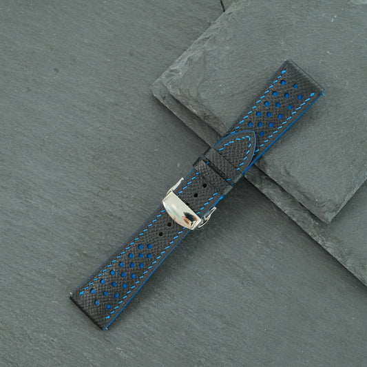 Navy Rally Watch Strap - Blue Stitch