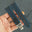 Flat Black Epsom Leather Rally Watch Strap - Blue Racing Holes & Stitch