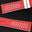 Flat Red Epsom Leather Rally Watch Strap - White Racing Holes, Blue Stitch