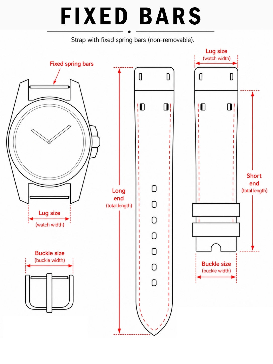 Custom Leather Watch Strap - Choose Colour, Stitch & Size