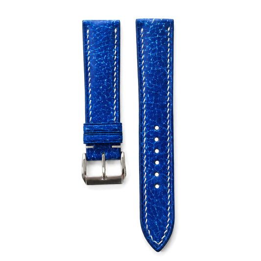 Flat Royal Blue Italian Bull Leather Watch Strap