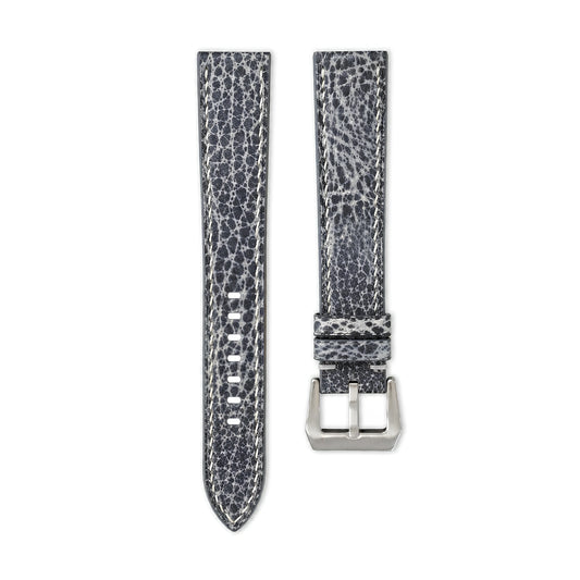 Flat Grey Italian Bull Leather Watch Strap