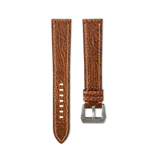 Flat Tan Italian Bull Leather Watch Strap