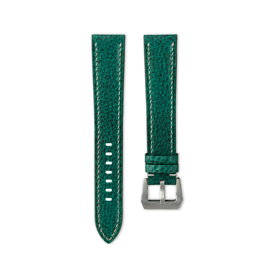 Flat Teal Green Italian Bull Leather Watch Strap