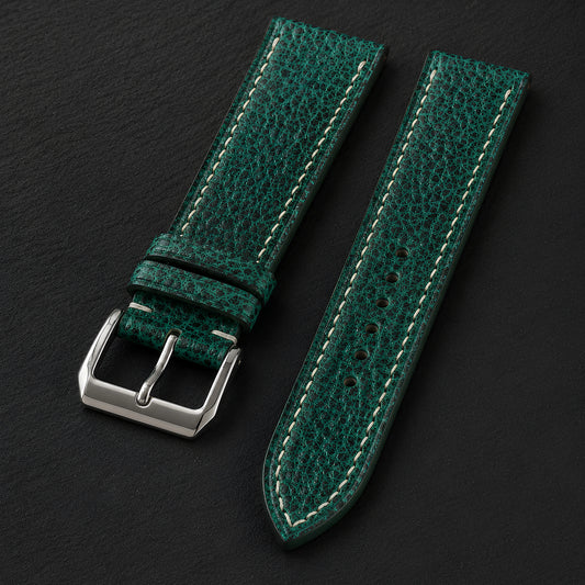 Flat Teal Green Italian Bull Leather Watch Strap