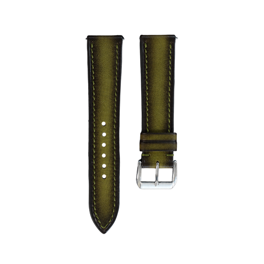 Olive Black Patina Leather Watch Strap