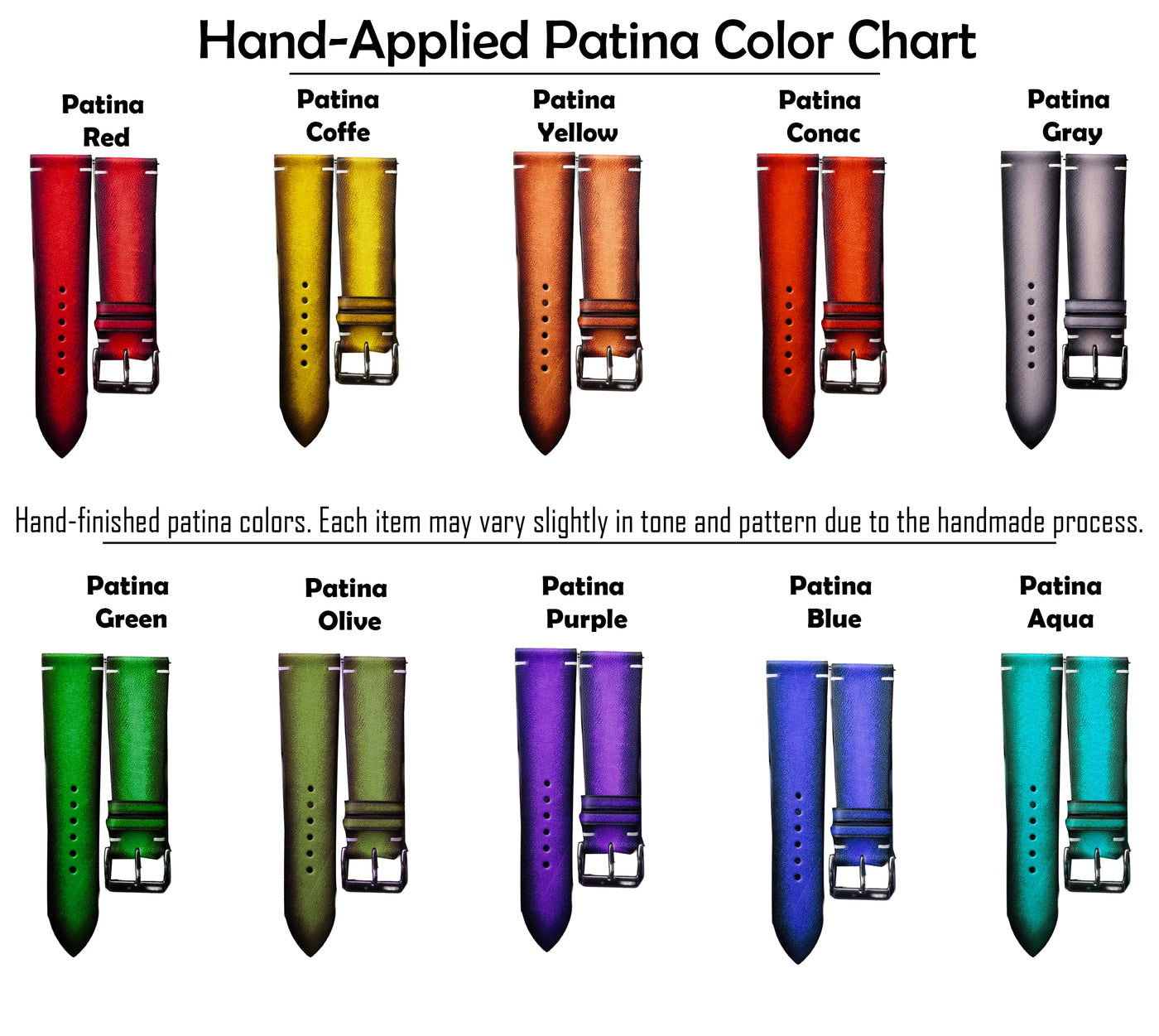 Custom Leather Watch Strap - Choose Colour, Stitch & Size