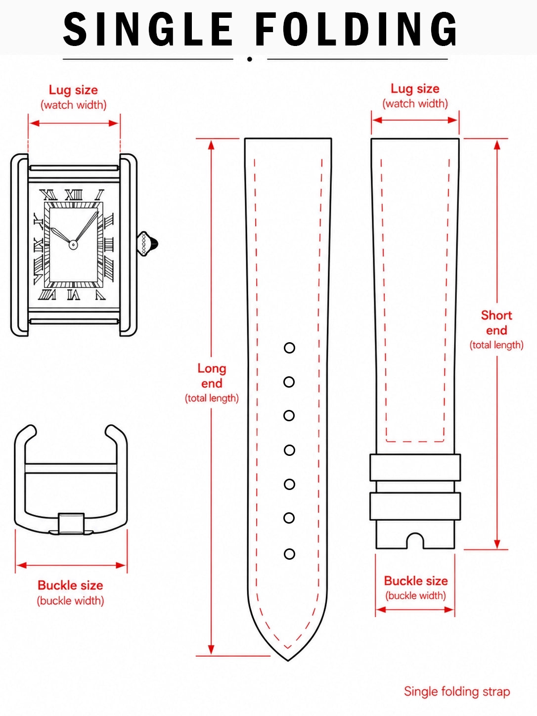 Custom Leather Watch Strap - Choose Colour, Stitch & Size