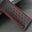 Padded Black Epsom Leather Rally Watch Strap - Red Racing Holes & Stitch