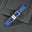 Padded Blue Epsom Leather Rally Watch Strap – White Racing Holes & Stitch