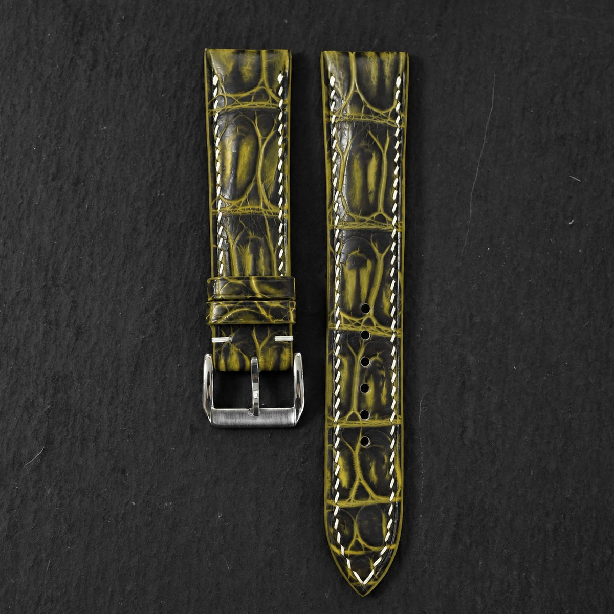 Patina Black Olive Alligator Leather Watch Strap
