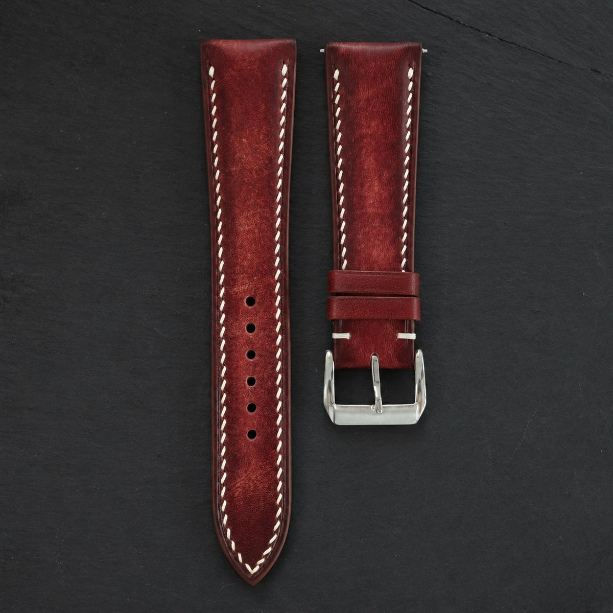 Burgundy Patina Leather Watch Strap