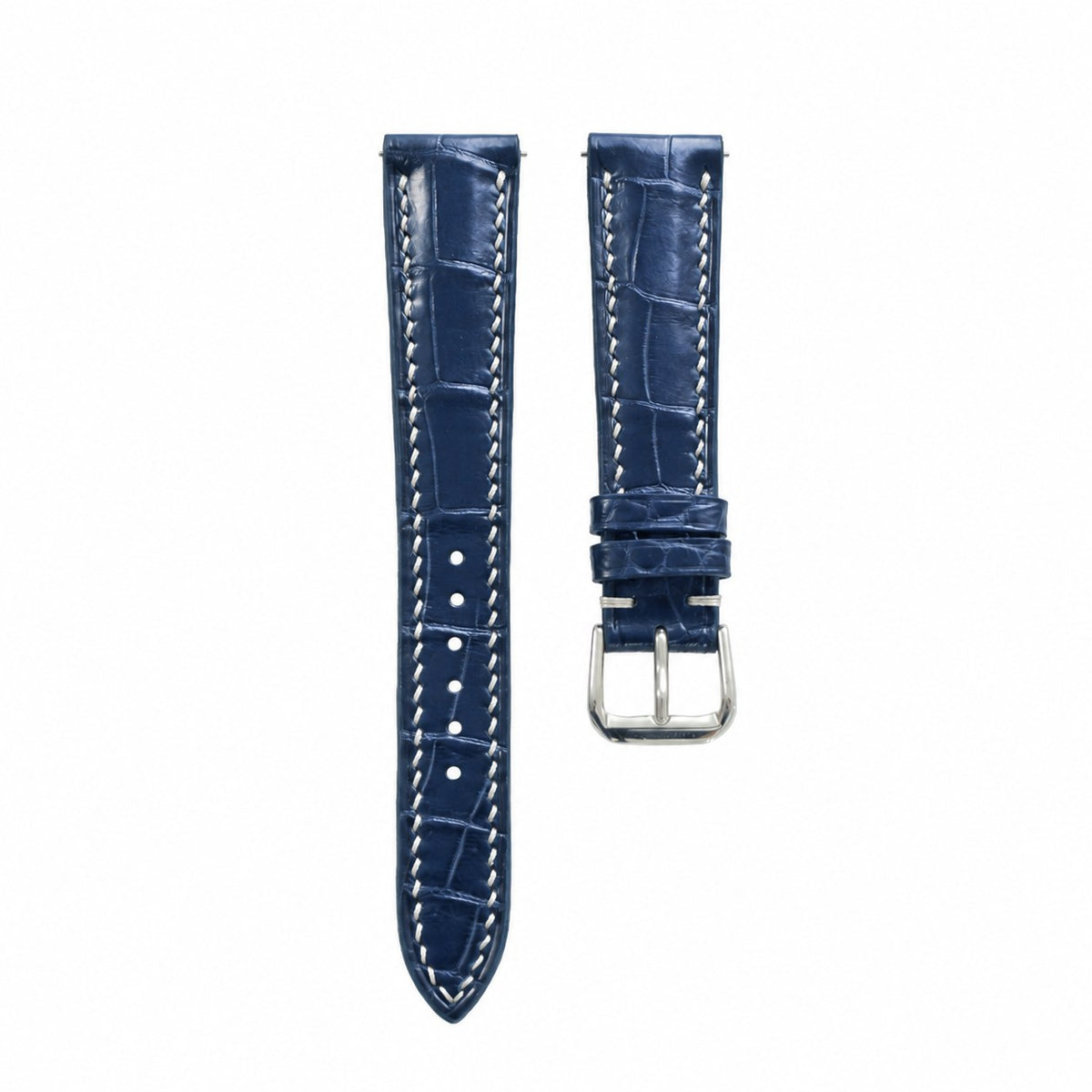 Navy Alligator Leather Watch Strap