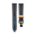 Flat Navy Epsom Calfskin Leather Rally Watch Strap – Orange Racing Holes