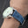 Navy Quill Ostrich Leather Watch Strap