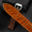 Amber Orange Fine Scale Ostrich Leg Leather Watch Strap